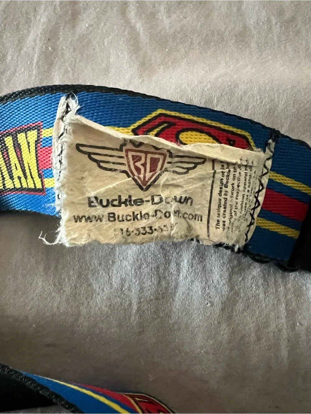 Buckle-Down Superman Logo Belt in Blue, Red & Yellow